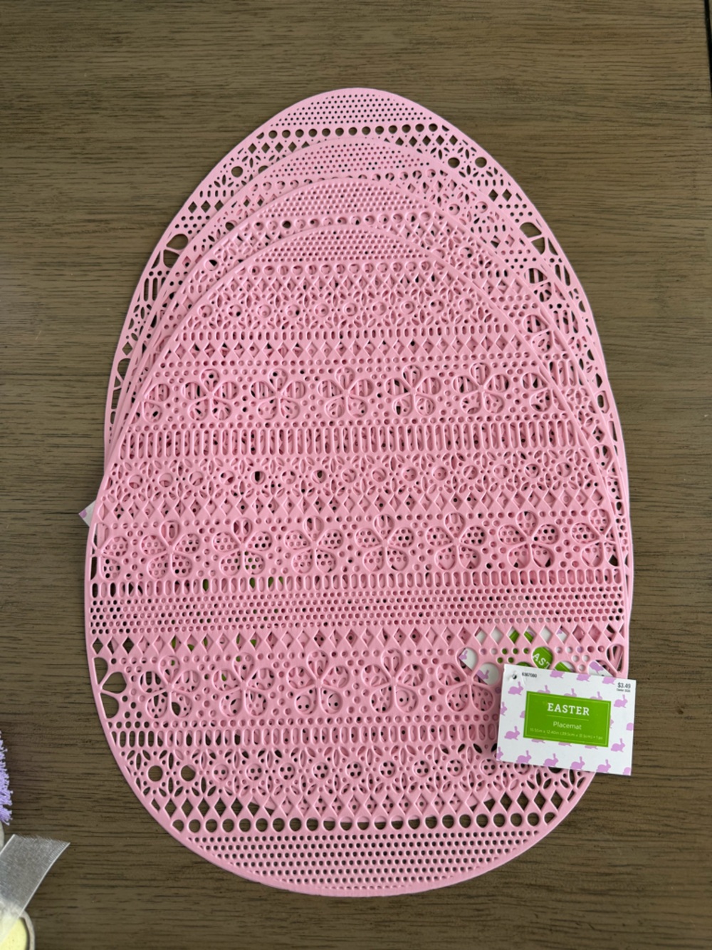 Nine piece Easter bundle runner, placemats decor, snack cups carrots, eggs - Picture 2 of 6